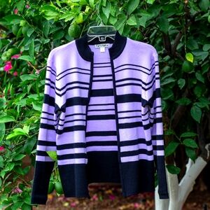 Purple and Black Striped Sweater